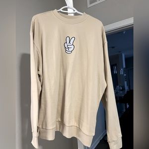 **BRAND  NEW** Disney Parks Cream MICKEY Peace Sweatshirt